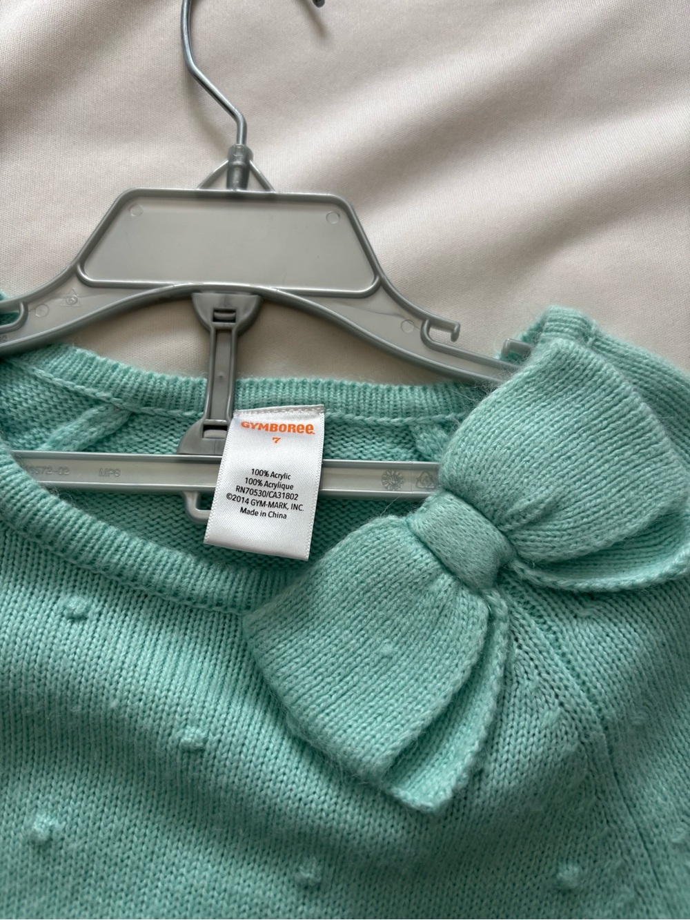Gymboree Girls Mint Bow Knit Sweater Dress